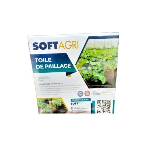 TOILE DE PAILLAGE 100%PP ANTI-UV GSM 50 LAR080LAN 05M NOIR-BLANC