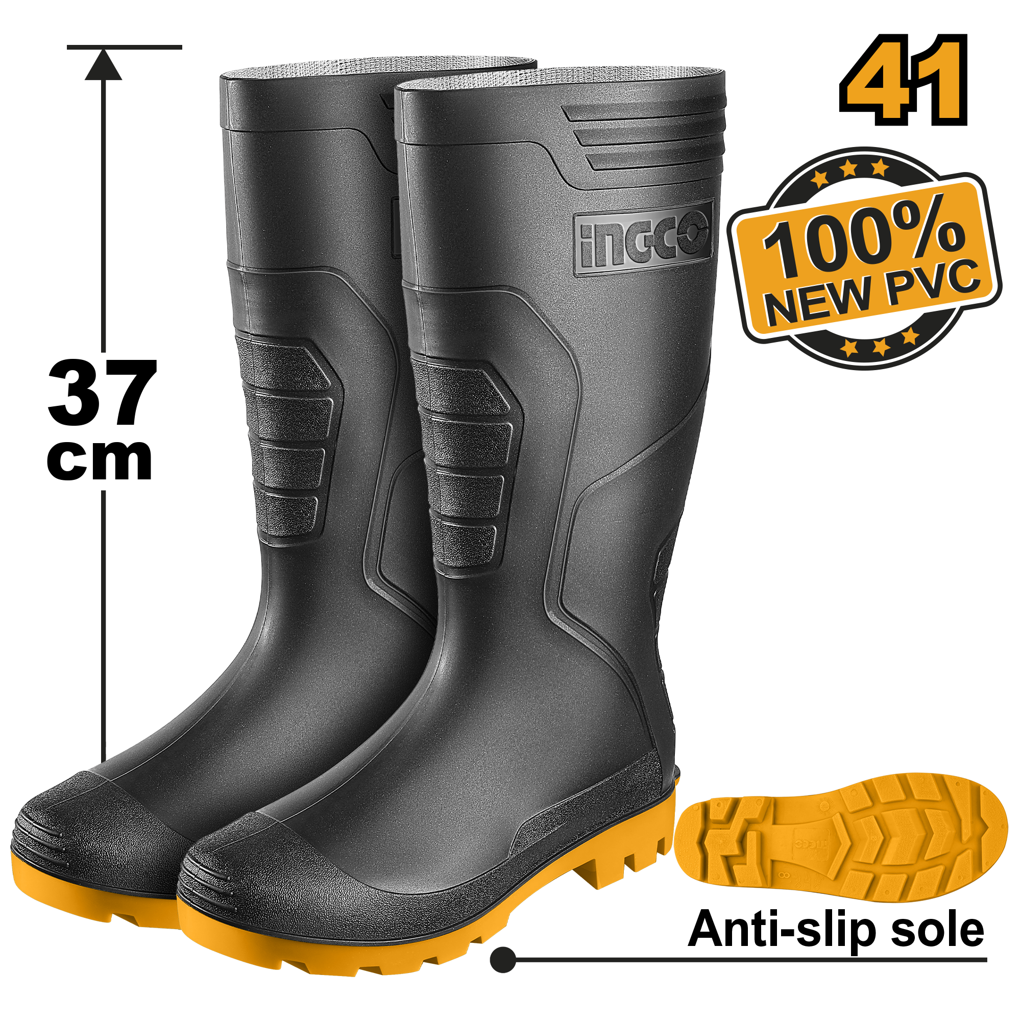 BOTTES PVC NOIRES TAILLE41 - SSH092LYB.41 / ACCESSOIRES