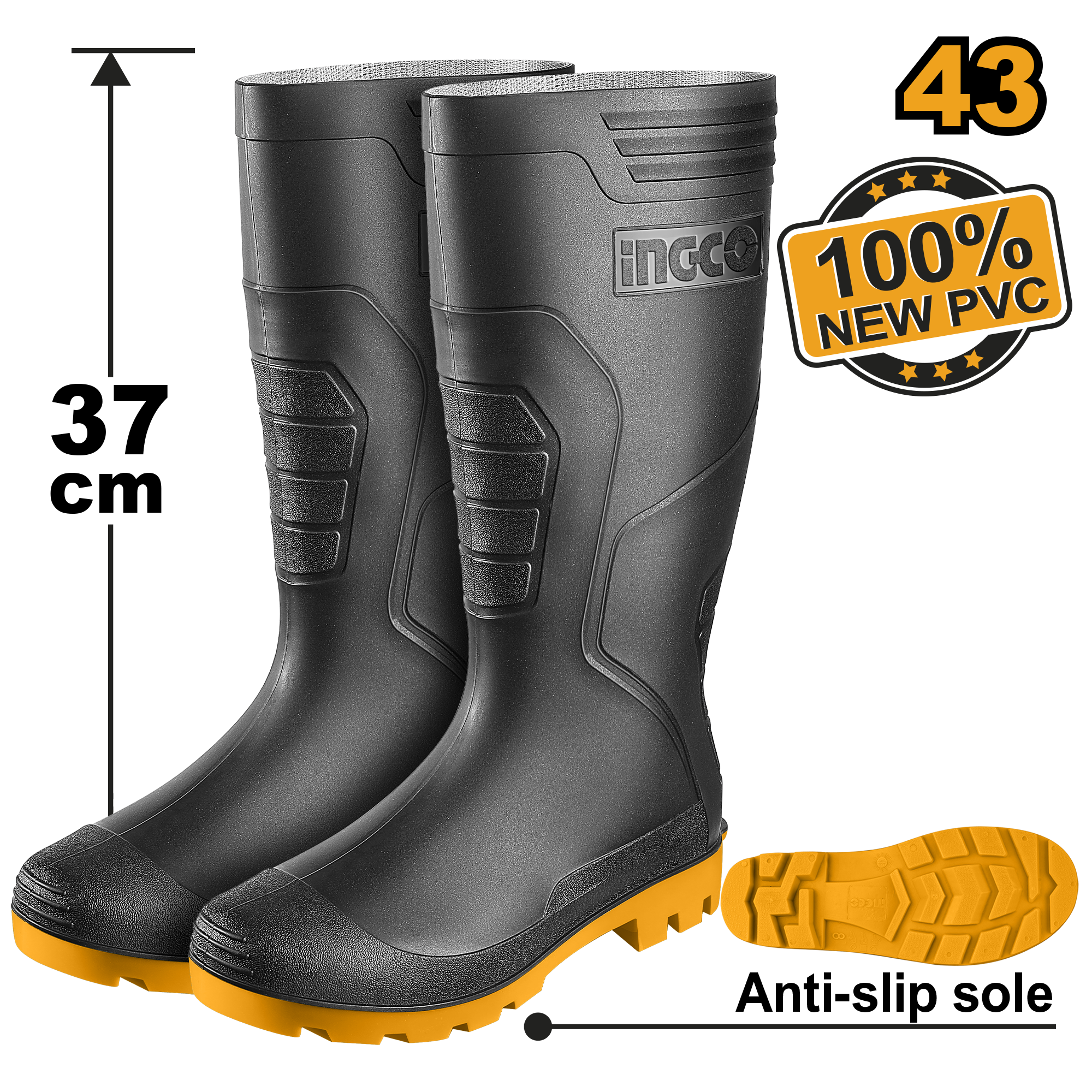 BOTTES PVC NOIRES TAILLE43 - SSH092LYB.43 / ACCESSOIRES