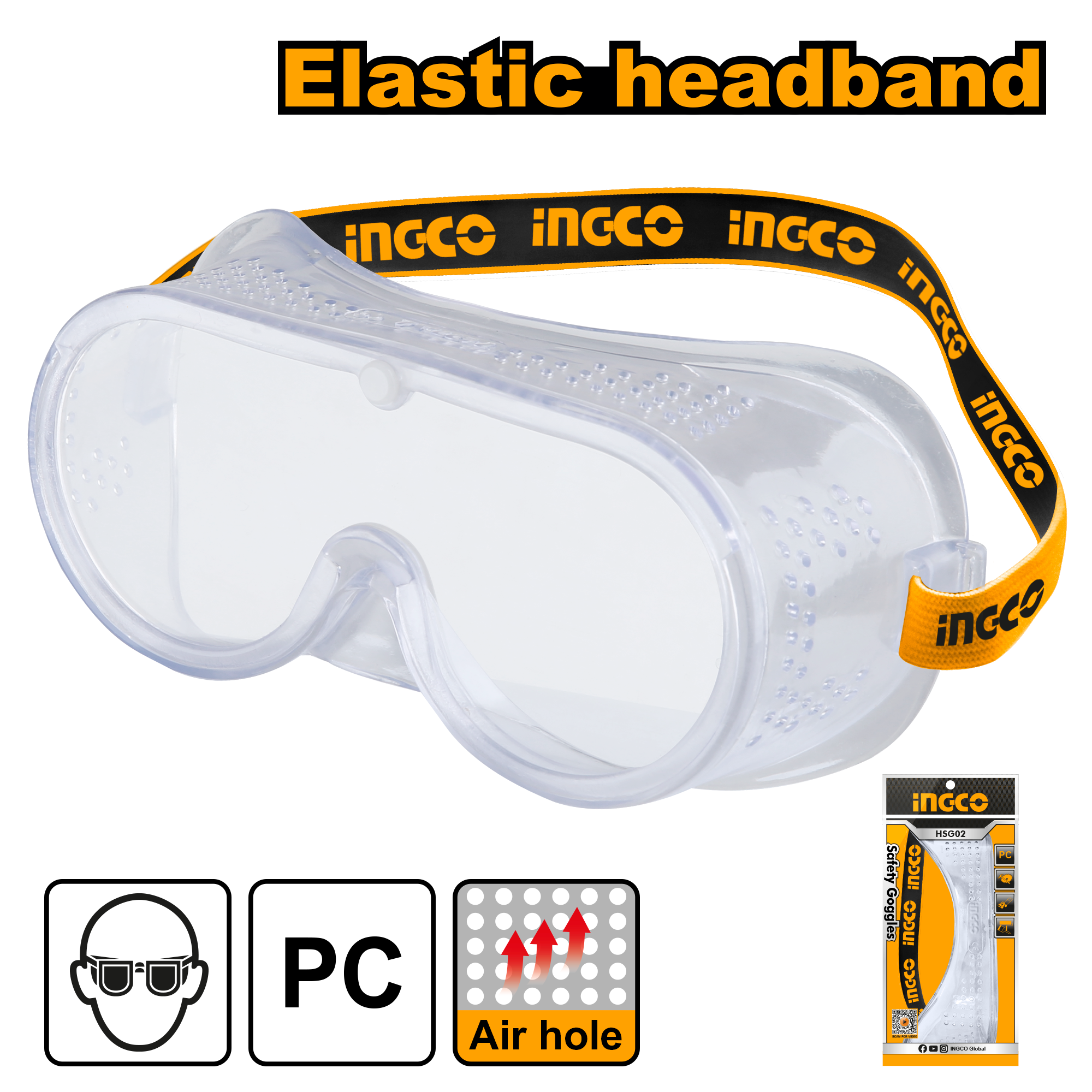 LUNETTES DE PROTECTION SOUPLES À BANDE ÉLASTIQUE - HSG02 / ACCESSOIRES