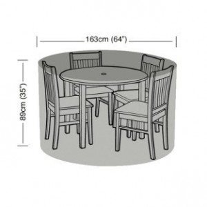 GRW1392 HOUSSE TABLE RONDE DIAM.163X89CM NOIRE